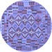 Round Southwestern Blue Country Rug, con1664blu