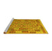 Sideview of Machine Washable Southwestern Yellow Country Rug, wshcon1664yw