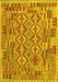 Machine Washable Southwestern Yellow Country Rug, wshcon1664yw