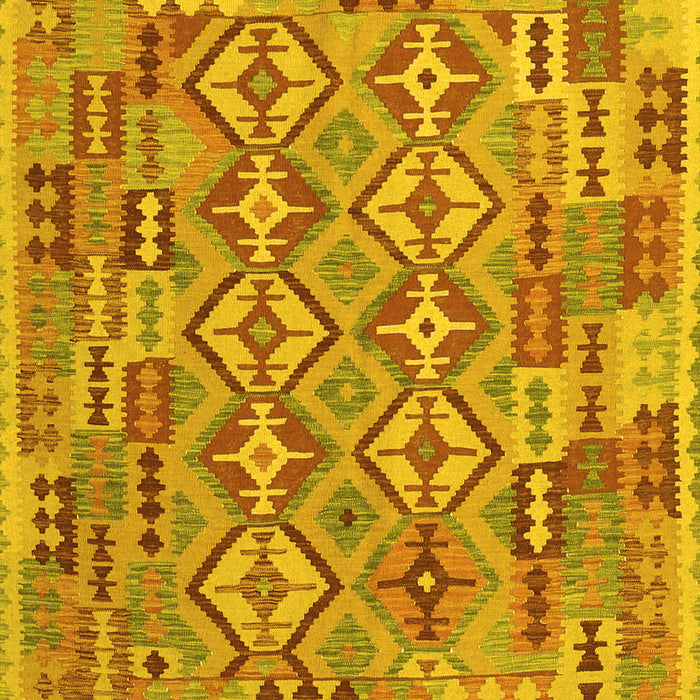 Machine Washable Southwestern Yellow Country Rug, wshcon1664yw
