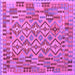 Square Machine Washable Southwestern Purple Country Area Rugs, wshcon1664pur