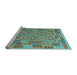 Sideview of Machine Washable Southwestern Light Blue Country Rug, wshcon1664lblu