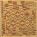 Square Southwestern Brown Country Rug, con1664brn