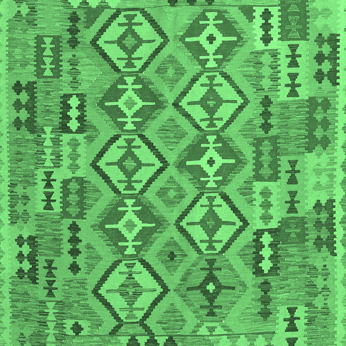 Machine Washable Southwestern Emerald Green Country Area Rugs, wshcon1664emgrn