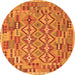 Machine Washable Southwestern Orange Country Area Rugs, wshcon1664org