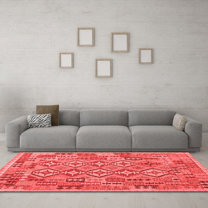 Country Red Washable Rugs