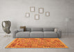 Machine Washable Southwestern Orange Country Area Rugs in a Living Room, wshcon1664org