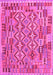 Machine Washable Southwestern Pink Country Rug, wshcon1664pnk