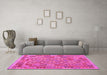 Machine Washable Southwestern Pink Country Rug in a Living Room, wshcon1664pnk
