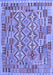 Machine Washable Southwestern Blue Country Rug, wshcon1664blu