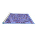 Sideview of Machine Washable Southwestern Blue Country Rug, wshcon1664blu