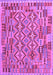 Machine Washable Southwestern Purple Country Area Rugs, wshcon1664pur