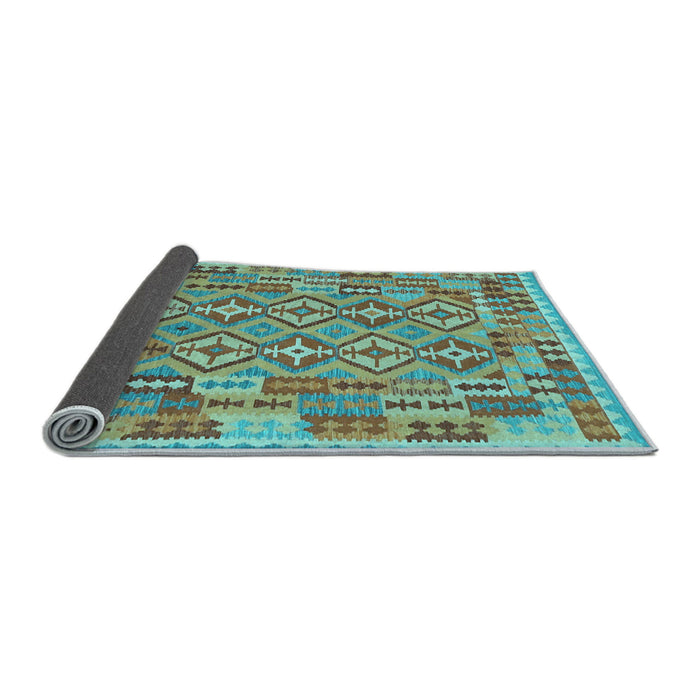 Sideview of Southwestern Light Blue Country Rug, con1664lblu