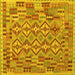 Square Machine Washable Southwestern Yellow Country Rug, wshcon1664yw