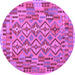 Round Southwestern Purple Country Rug, con1664pur