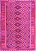 Machine Washable Oriental Pink Traditional Rug, wshcon1665pnk