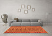 Machine Washable Oriental Orange Traditional Area Rugs in a Living Room, wshcon1665org