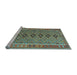 Sideview of Machine Washable Oriental Light Blue Traditional Rug, wshcon1665lblu