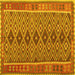 Square Oriental Yellow Traditional Rug, con1665yw