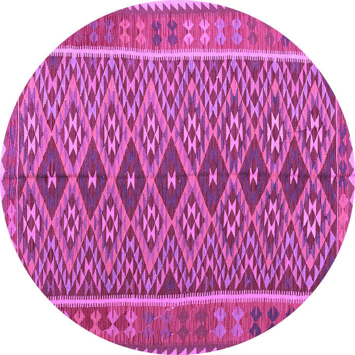 Round Oriental Purple Traditional Rug, con1665pur