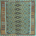 Square Oriental Light Blue Traditional Rug, con1665lblu