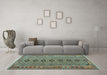 Machine Washable Oriental Light Blue Traditional Rug in a Living Room, wshcon1665lblu