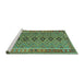 Sideview of Machine Washable Oriental Turquoise Traditional Area Rugs, wshcon1665turq