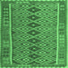 Square Oriental Emerald Green Traditional Rug, con1665emgrn