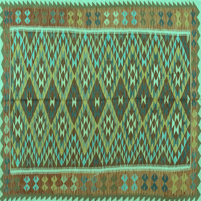Square Oriental Turquoise Traditional Rug, con1665turq