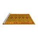 Sideview of Machine Washable Oriental Yellow Traditional Rug, wshcon1665yw