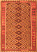 Serging Thickness of Machine Washable Oriental Orange Traditional Area Rugs, wshcon1665org