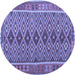 Round Machine Washable Oriental Blue Traditional Rug, wshcon1665blu