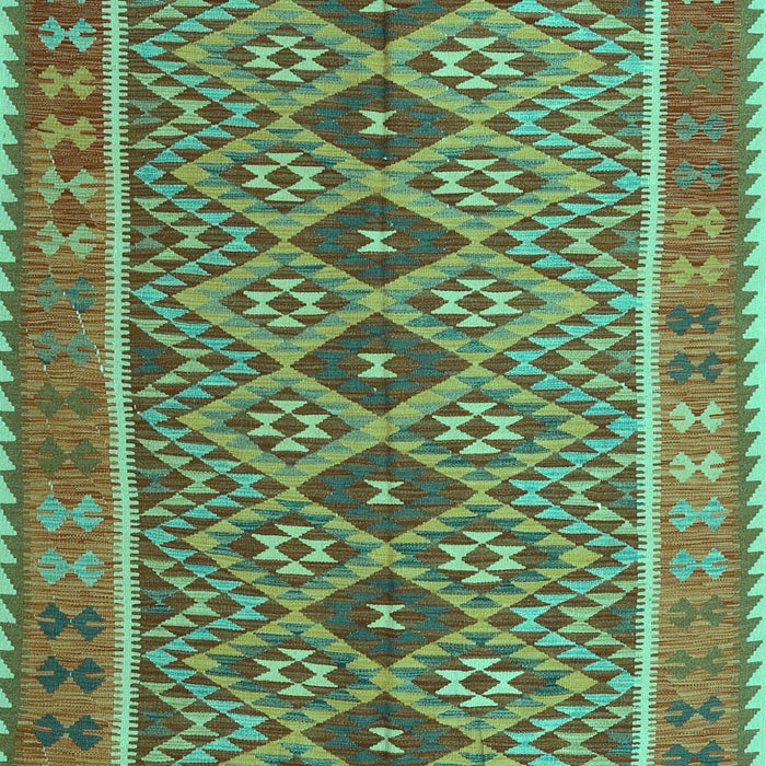 Machine Washable Oriental Turquoise Traditional Area Rugs, wshcon1665turq