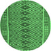 Round Oriental Emerald Green Traditional Rug, con1665emgrn