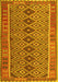 Machine Washable Oriental Yellow Traditional Rug, wshcon1665yw