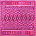 Square Machine Washable Oriental Pink Traditional Rug, wshcon1665pnk