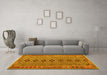 Machine Washable Oriental Yellow Traditional Rug in a Living Room, wshcon1665yw