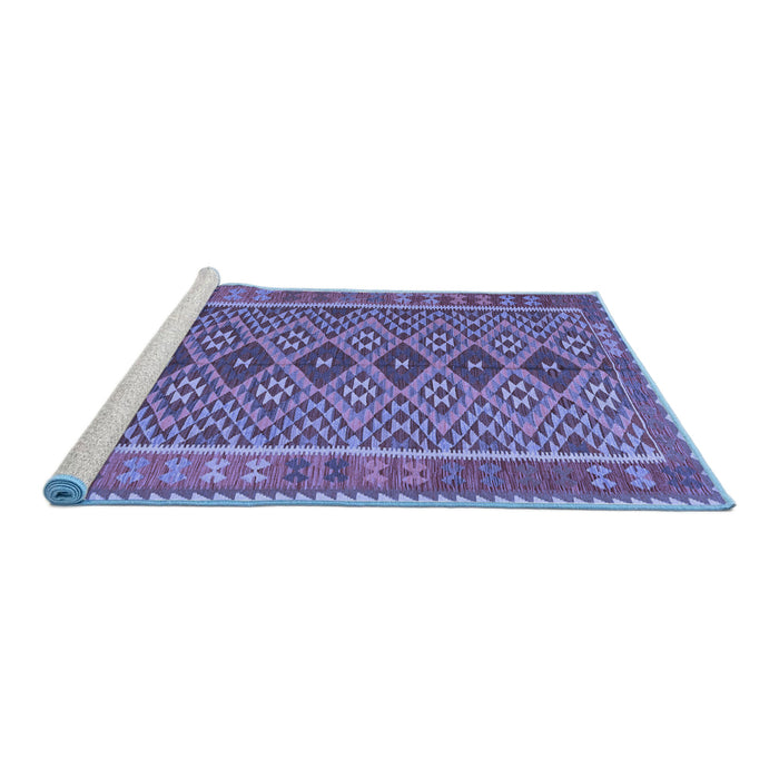 Sideview of Machine Washable Oriental Blue Traditional Rug, wshcon1665blu