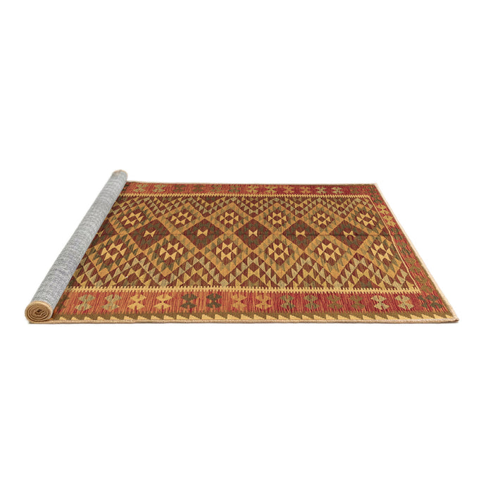 Sideview of Machine Washable Oriental Brown Traditional Rug, wshcon1665brn