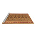 Sideview of Machine Washable Oriental Brown Traditional Rug, wshcon1665brn