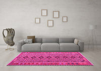 Machine Washable Oriental Pink Traditional Rug, wshcon1665pnk