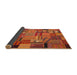 Thickness of Contemporary Orange Patchwork Rug, con1666