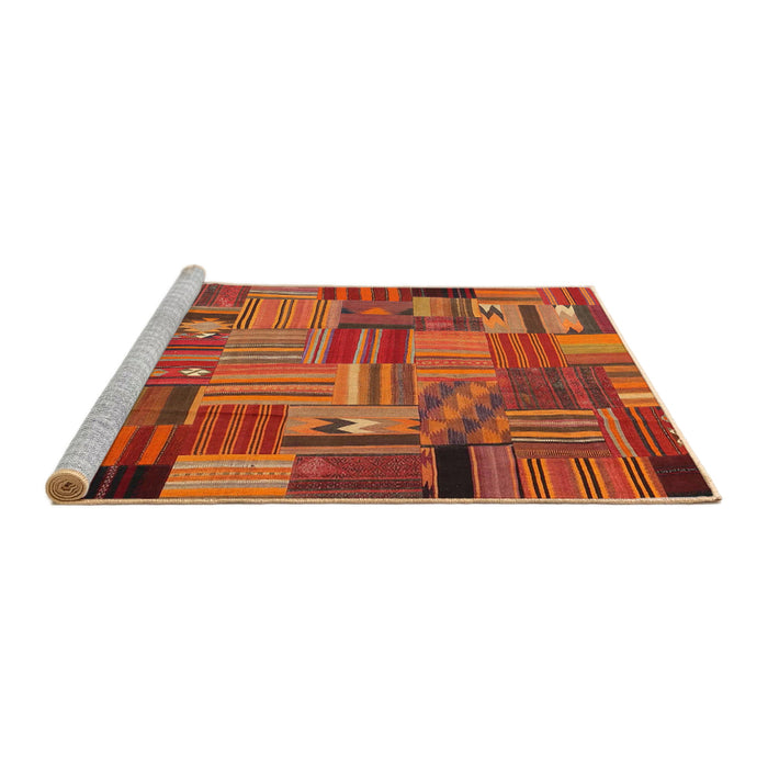 Serging Thickness of Machine Washable Contemporary Orange Rug, wshcon1666