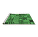 Sideview of Machine Washable Patchwork Emerald Green Transitional Area Rugs, wshcon1666emgrn