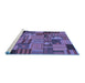 Sideview of Machine Washable Patchwork Blue Transitional Rug, wshcon1666blu