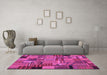 Machine Washable Patchwork Purple Transitional Area Rugs in a Living Room, wshcon1666pur