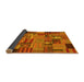 Sideview of Patchwork Yellow Transitional Rug, con1666yw