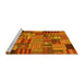 Sideview of Machine Washable Patchwork Yellow Transitional Rug, wshcon1666yw