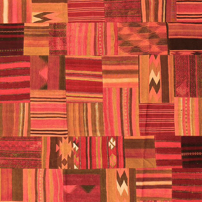 Serging Thickness of Machine Washable Patchwork Orange Transitional Area Rugs, wshcon1666org
