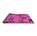 Sideview of Patchwork Purple Transitional Rug, con1666pur